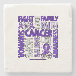 Domestic Violence Awareness - Fight love survivor  Stone Coaster