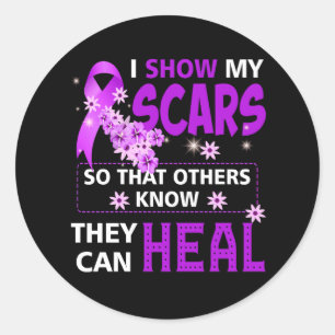 Domestic Violence Awareness I Show My Scars They C Classic Round Sticker