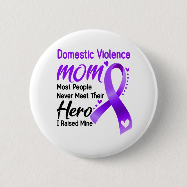 Domestic Violence Awareness Month Ribbon Gifts 6 Cm Round Badge (Front)