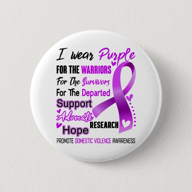 Domestic Violence Awareness Month Ribbon Gifts 6 Cm Round Badge (Front)
