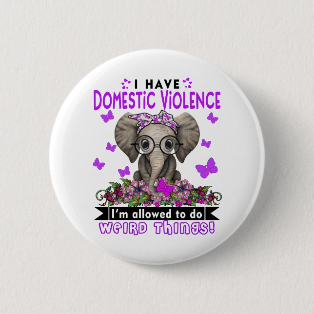 Domestic Violence Awareness Month Ribbon Gifts 6 Cm Round Badge (Front)