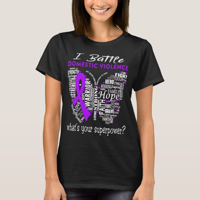 Domestic Violence Awareness Month Ribbon Gifts T-Shirt (Front)