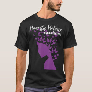 Domestic Violence Awareness Purple Ribbon Butterfl T-Shirt