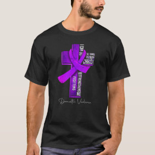 Domestic Violence Awareness Purple Ribbon Christia T-Shirt