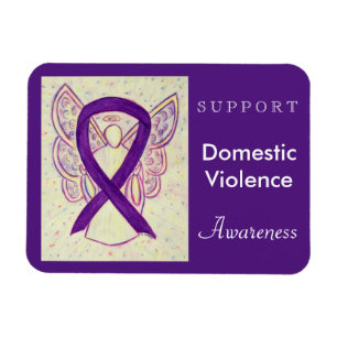 Domestic Violence Awareness Ribbon Angel Magnet