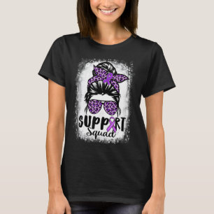 Domestic Violence Awareness Ribbon Messy Bun Suppo T-Shirt