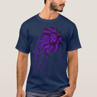 Domestic Violence Awareness Sunflower ribbon flowe T-Shirt