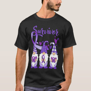Domestic Violence Awareness Survivor purple Gnomes T-Shirt