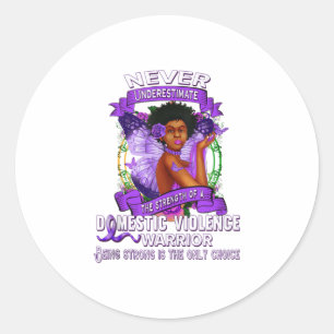 Domestic Violence Awareness Survivor Stop Classic Round Sticker