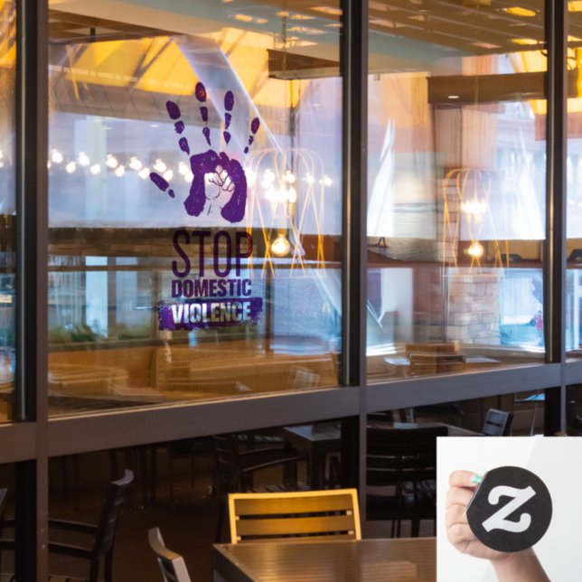 Domestic Violence Awareness Window Cling (Restaurant Window)