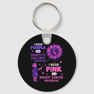 Domestic Violence Breast Cancer Awareness Key Ring