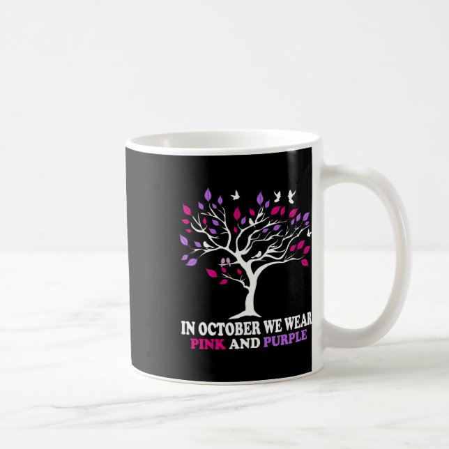 Domestic Violence Breast Cancer Awareness Month Ri Coffee Mug (Right)