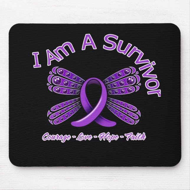 Domestic Violence Butterfly I Am A Survivor Mouse Mat (Front)