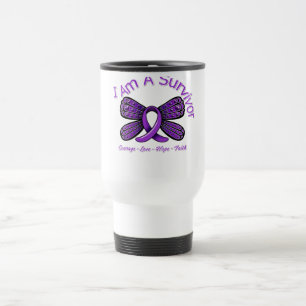Domestic Violence Butterfly I Am A Survivor Travel Mug