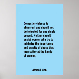 Domestic Violence Is Abhorrent And Should … Poster