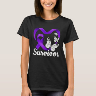 Domestic Violence Survivor purple heart butterflie T-Shirt