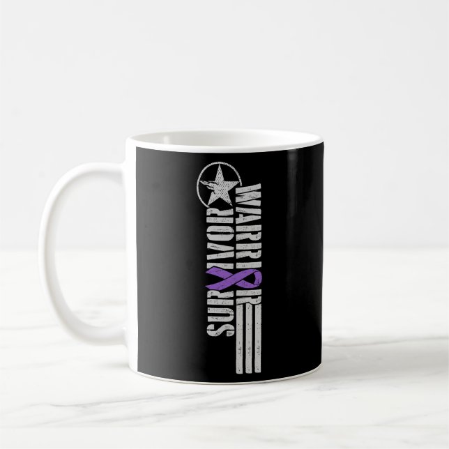 Domestic Violence Survivor - Purple Warrior Awaren Coffee Mug (Left)