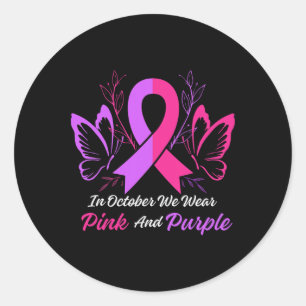 Domestic Violence Tee Breast Cancer Awareness Mont Classic Round Sticker