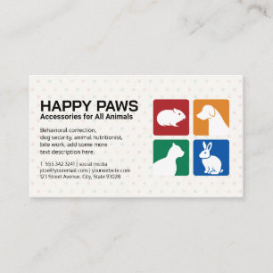 Domesticated Pets   Animal Shop Business Card