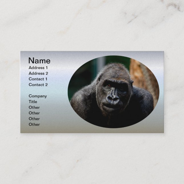 Dominant Primate Gorilla Ape Business Card (Front)