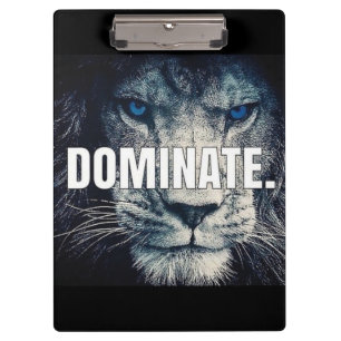 Dominate - Lion Motivational Clipboard