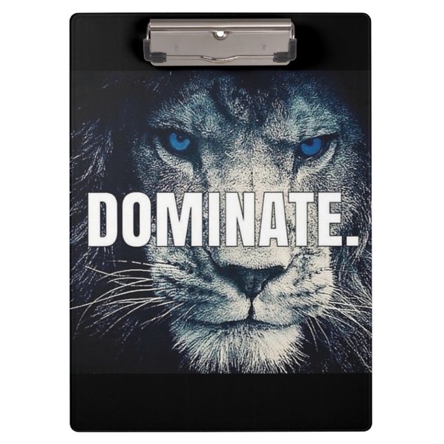 Dominate - Lion Motivational Clipboard (Front)