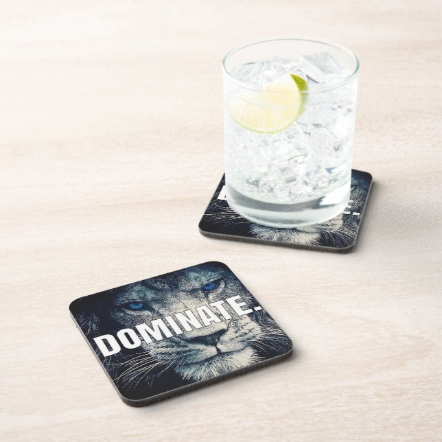 Dominate - Lion Motivational Coaster (Right Side)