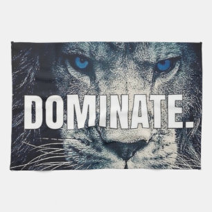 Dominate - Lion Motivational Tea Towel