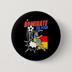 Dominate The Pitch Soccer Player Action Germany Fl 6 Cm Round Badge