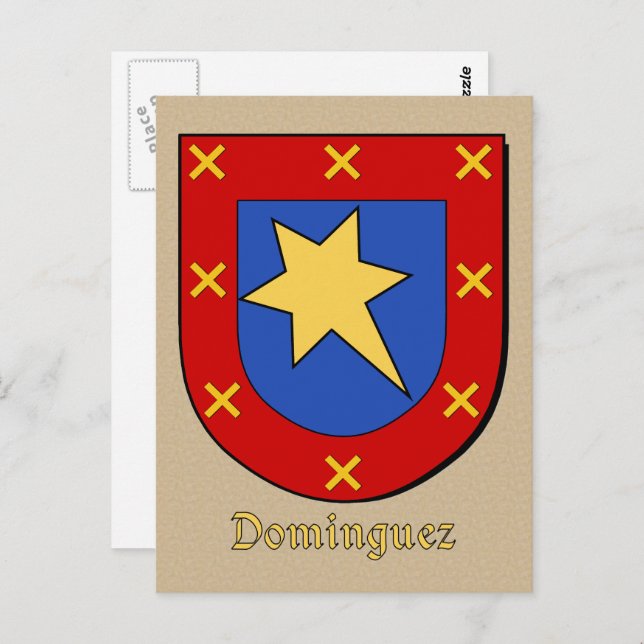 Dominguez Ancestral Heraldic Shield Postcard (Front/Back)