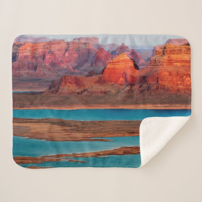 Dominguez Butte & Lake Powell, Utah Sherpa Blanket (Front (Horizontal))