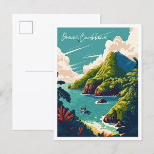 Dominic Caribbean vintage travel illustration Postcard