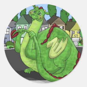 Dominic Dragon Classic Round Sticker