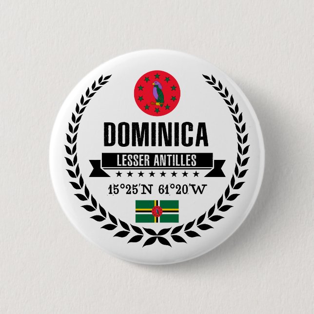 Dominica 6 Cm Round Badge (Front)