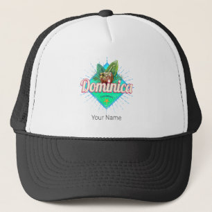 Dominica Caribbean Retro Vacation Vintage Island Trucker Hat