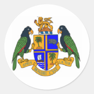 Dominica coat of arms classic round sticker