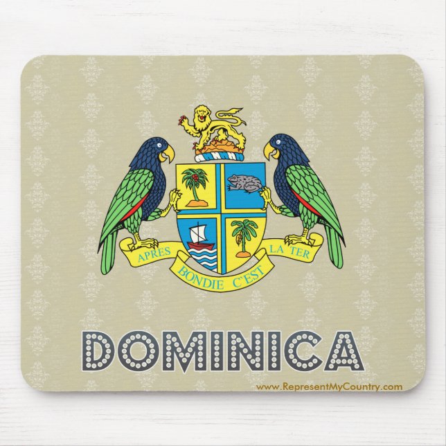 Dominica Coat of Arms Mouse Mat (Front)
