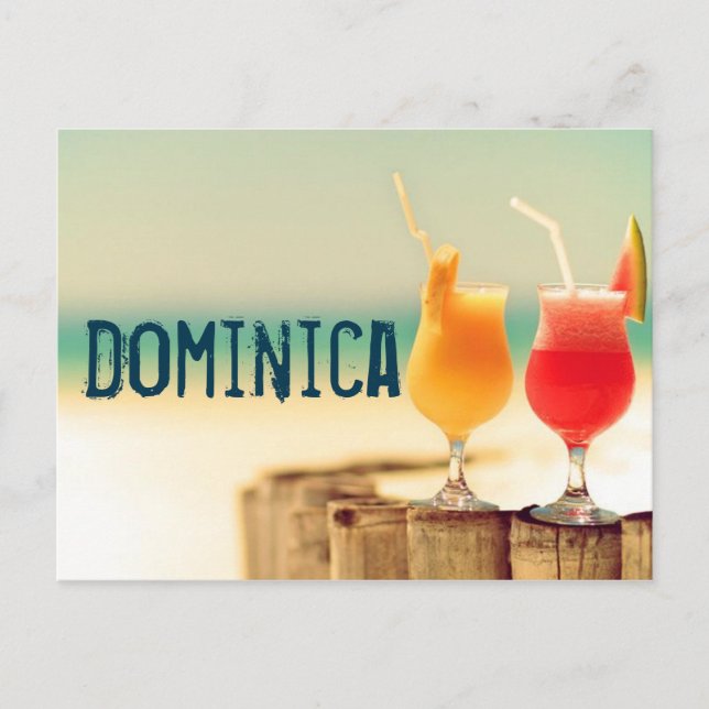 Dominica cocktails postcard (Front)
