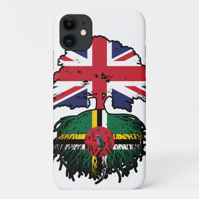 Dominica Dominican British UK Tree Roots Flag Case-Mate iPhone Case (Back)