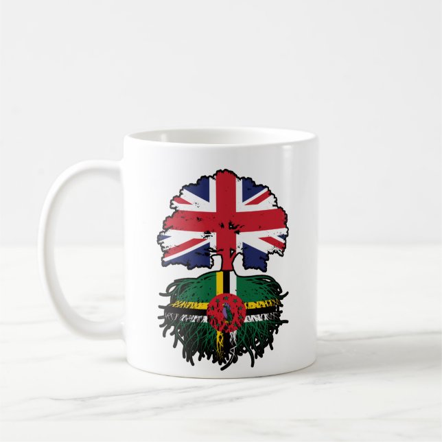 Dominica Dominican British UK Tree Roots Flag Coffee Mug (Left)