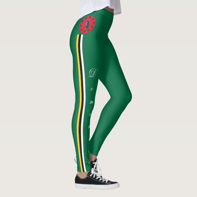 Dominica fashion leggings, Dominica Flag /sports Leggings (Right)