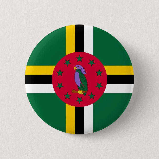 Dominica Flag 6 Cm Round Badge (Front)