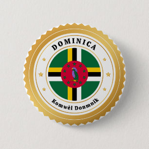 Dominica Flag 6 Cm Round Badge