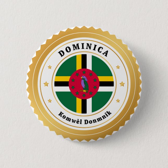 Dominica Flag 6 Cm Round Badge (Front)
