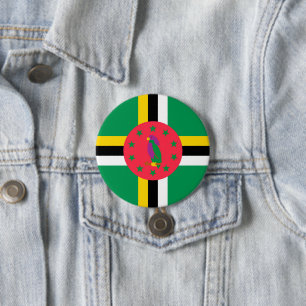 Dominica flag 7.5 cm round badge