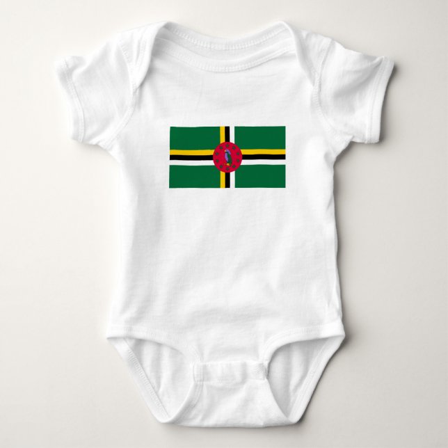 Dominica Flag Baby Bodysuit (Front)