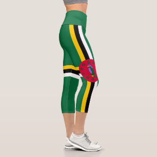 Dominica Flag Capri Leggings