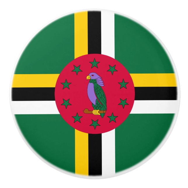 Dominica Flag Ceramic Knob (Front)