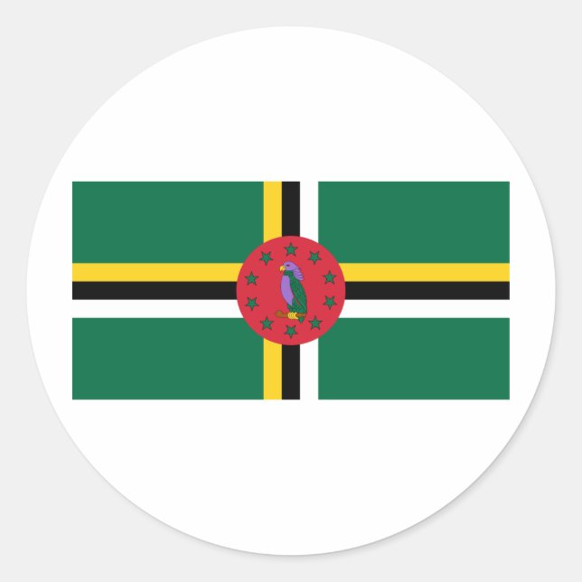 Dominica Flag Classic Round Sticker (Front)