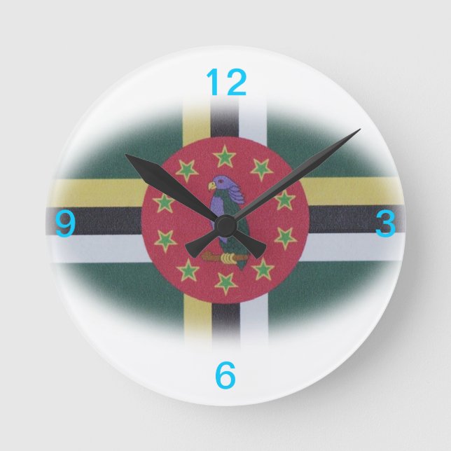 Dominica flag clock (Front)